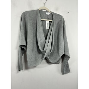 Womans NWT The Drop Long Sleeve Off The Shoulder Cropped Sweater XL Gray